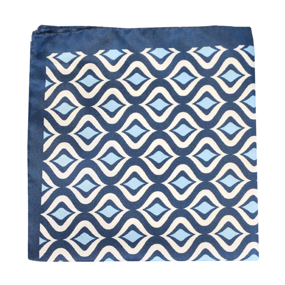 Amanda Christensen pocket square navy sea silk 1
