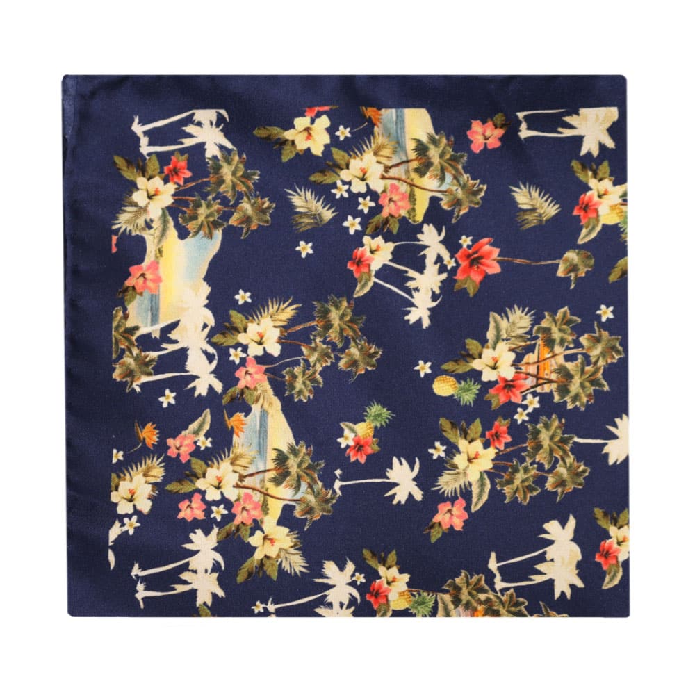 Amanda Christensen pocket square palm trees navy