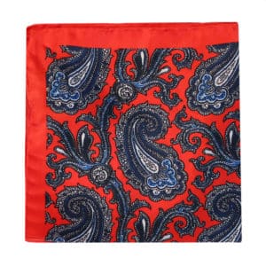 Amanda Christensen pocket square red 4 pattern silk 1