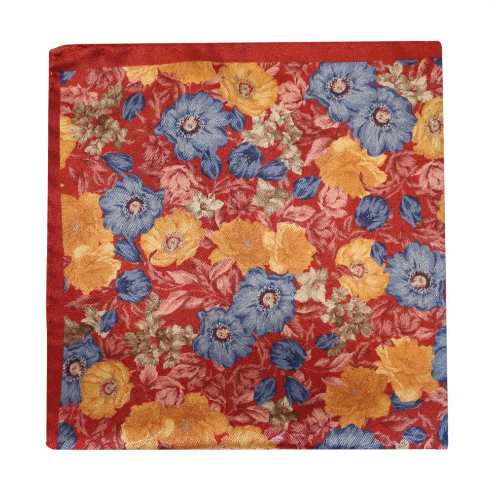 Amanda Christensen pocket square red flowers