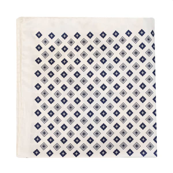 Amanda Christensen pocket square white 4 pattern silk 1