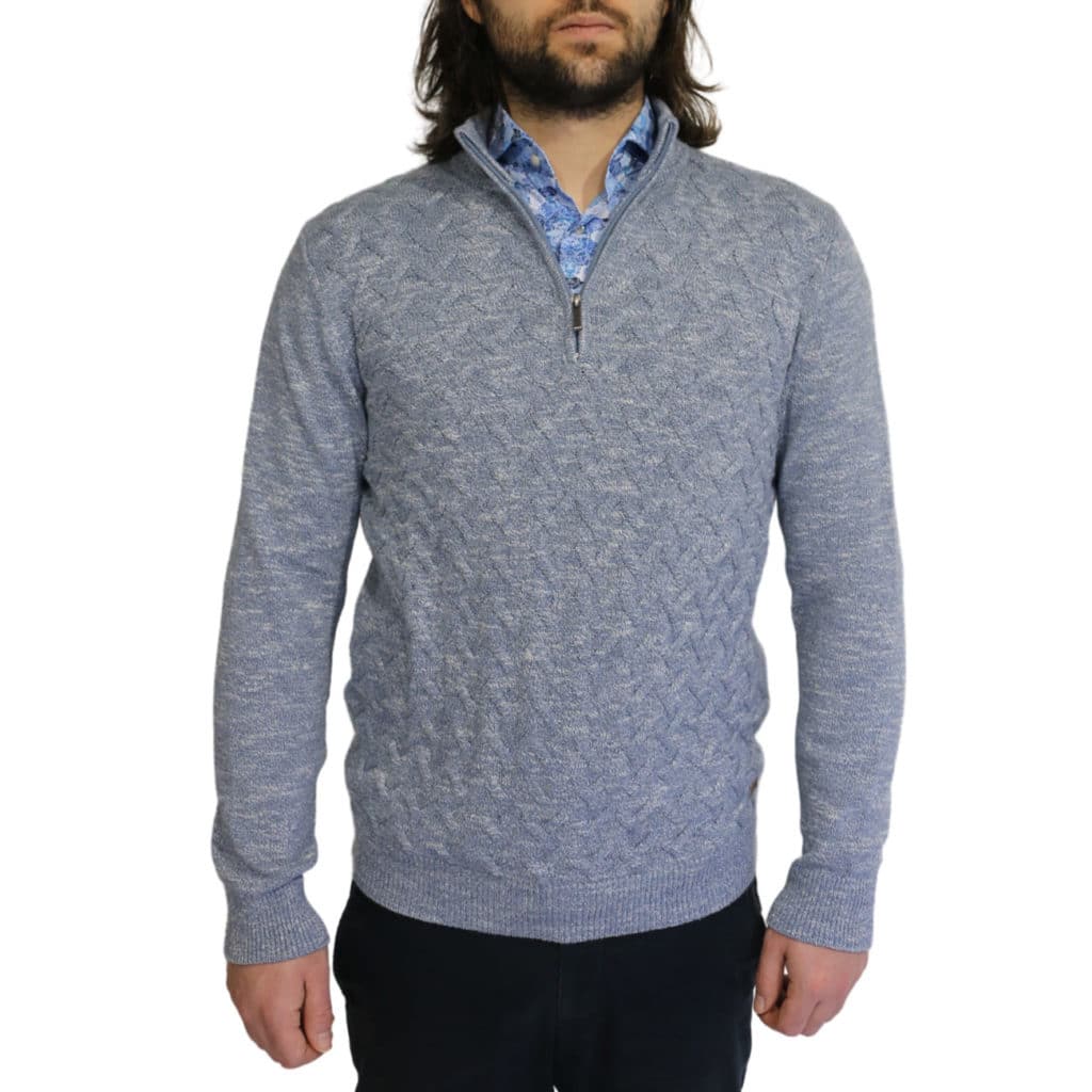 BAILEYS CABLE HALF ZIP JUMPER GREY