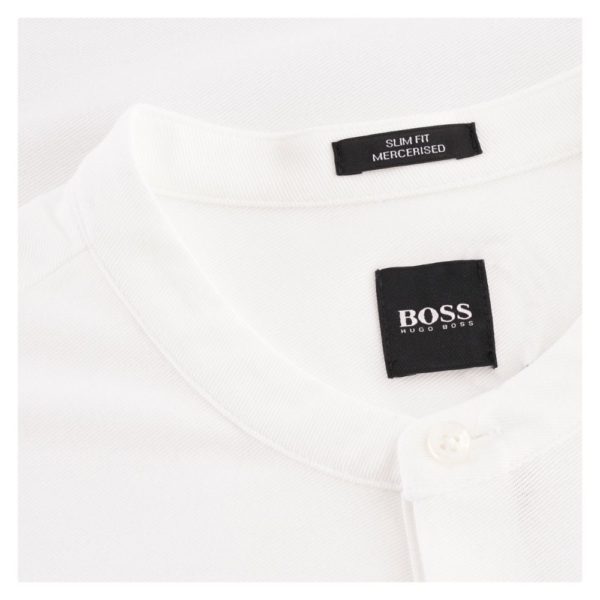 BOSS Henley white collar