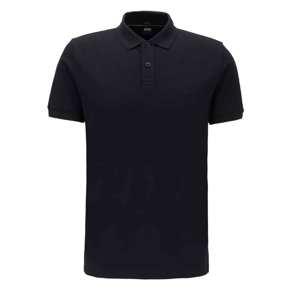 BOSS PIMA COTTON BLACK POLO SHIRT
