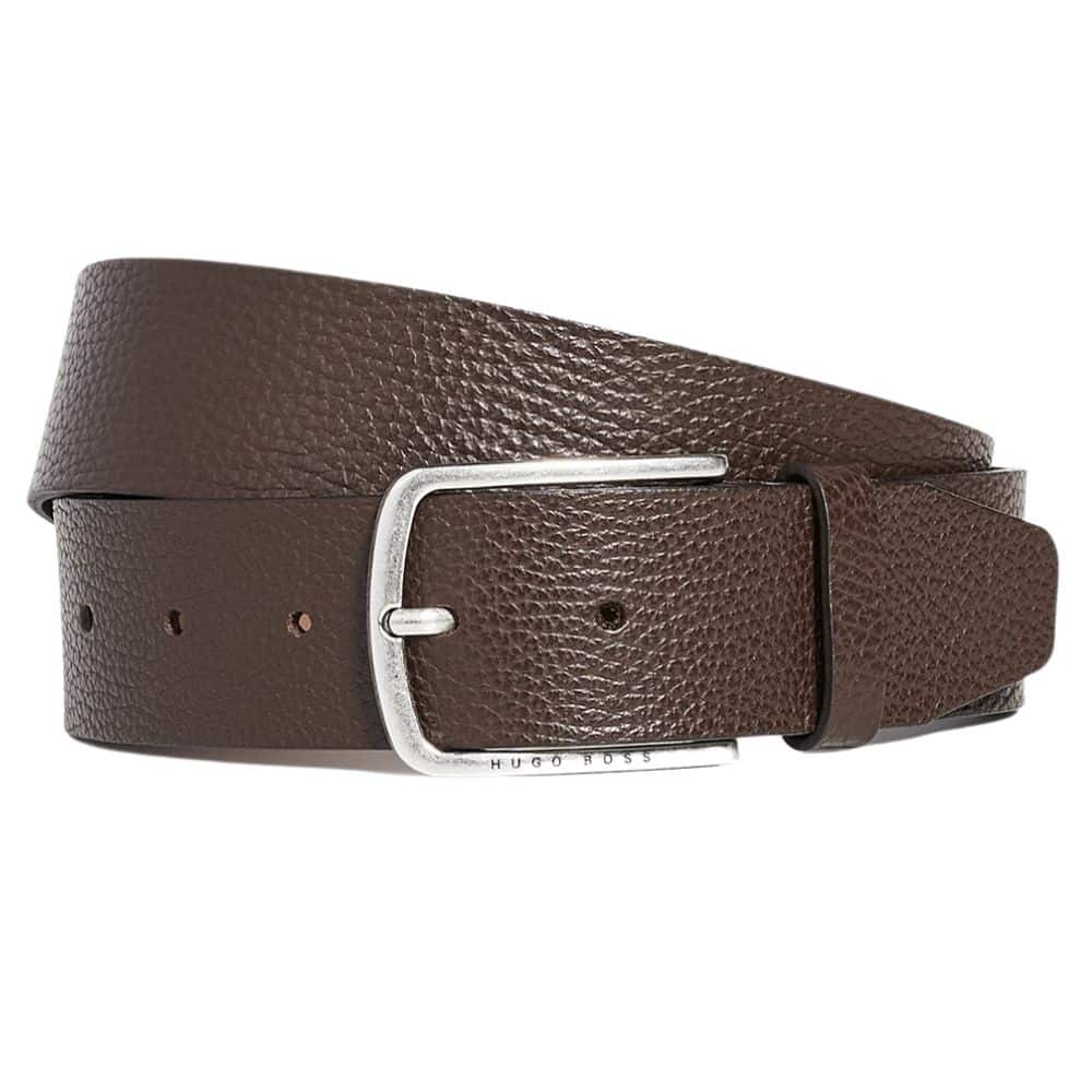 BOSS Sander Grain leather belt brown 1