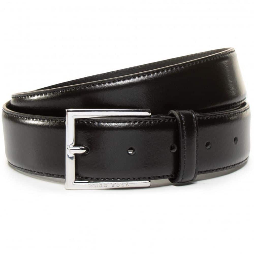 Boss Canzio Black Leather Belt