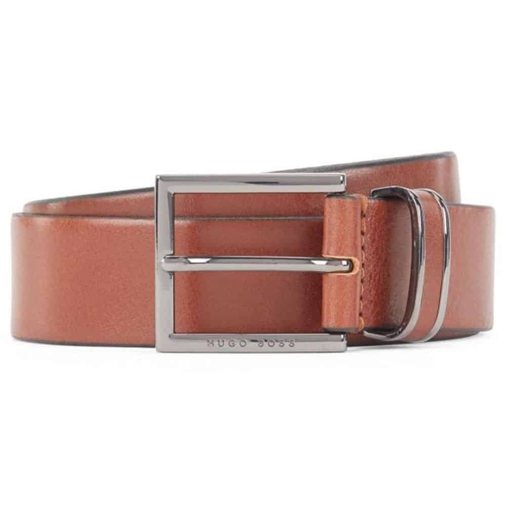 Boss Canzio leather belt tan