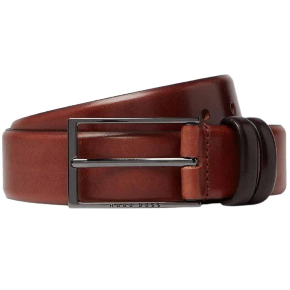 Boss Carmello leather belt tan