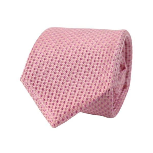 Canali Dot Knit Tie Pink