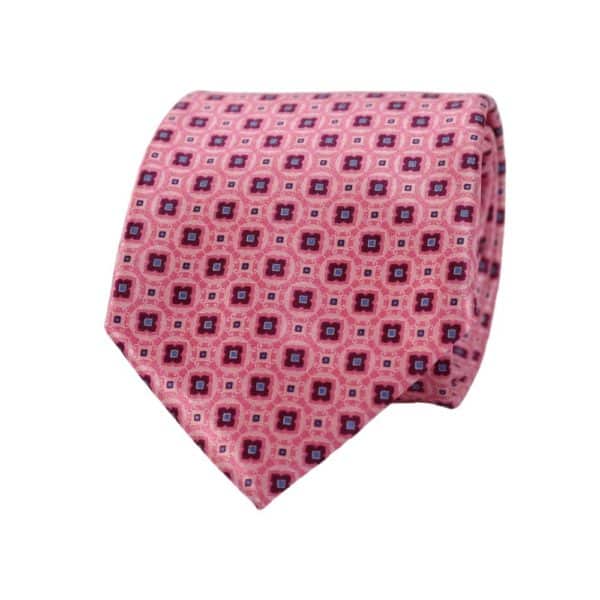 Canali Floral Shape Pattern Tie Pink