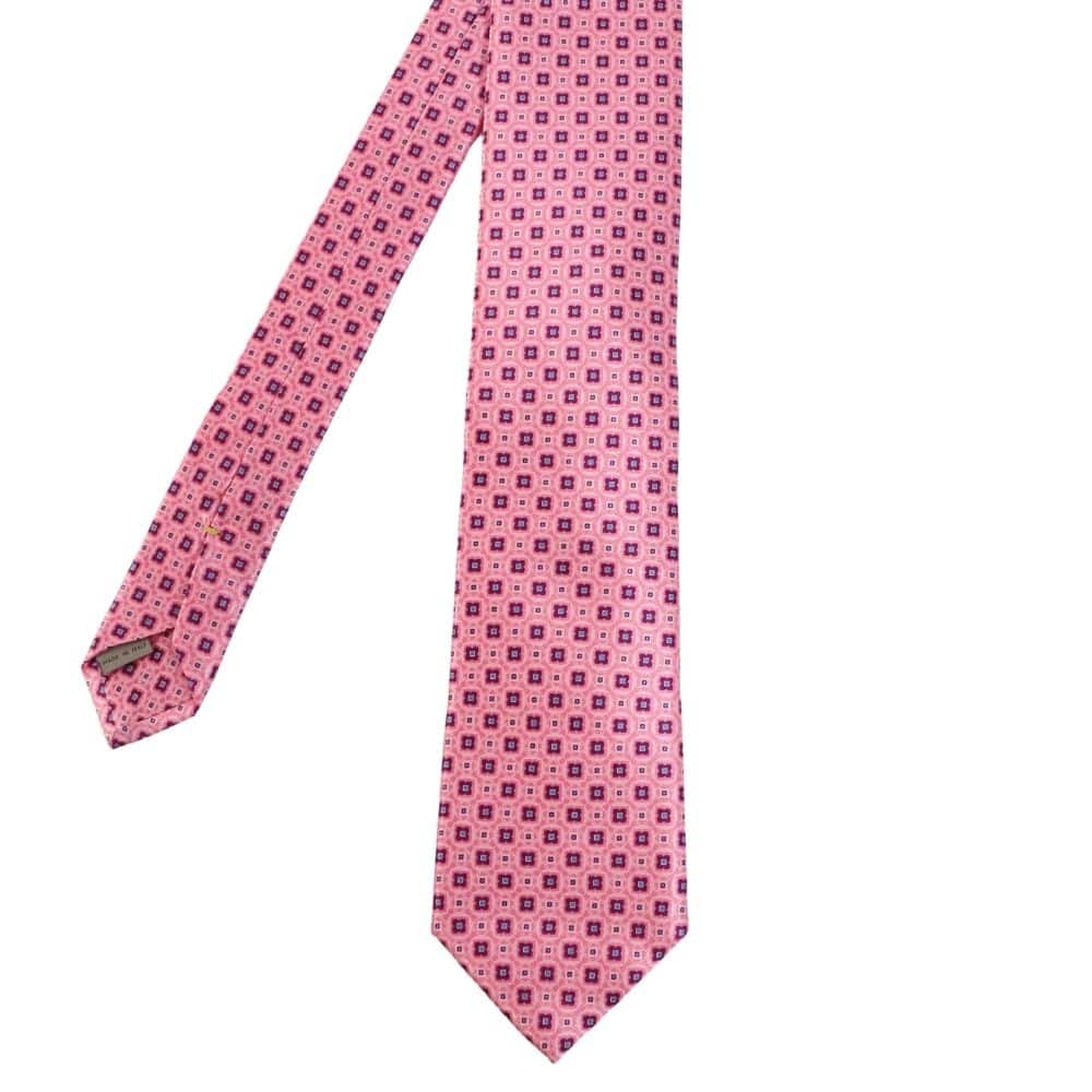 Canali Floral Shape Pattern Tie Pink main