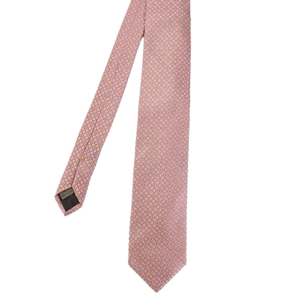 Canali Hexagon and Dots Tie pink main