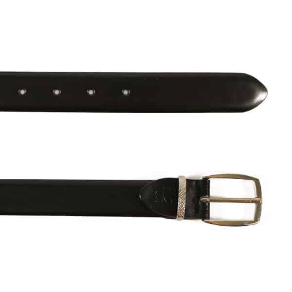 Canali black leather belt