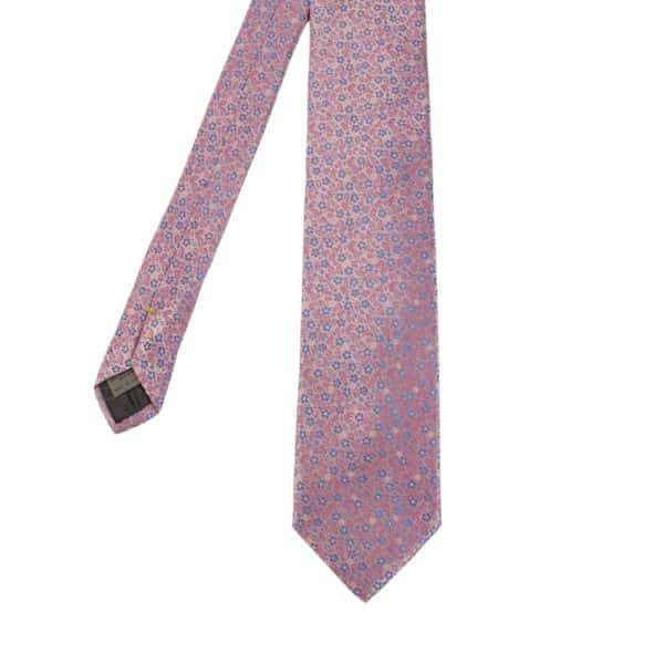 Canali small floral tie pink main
