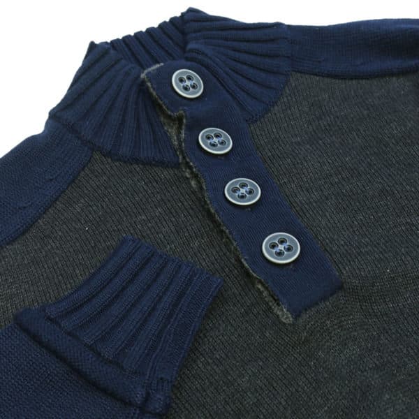 Codice button up jumper back navy fabric