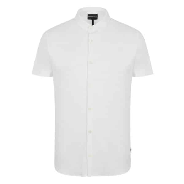 EMPORIO ARMANI SHORT SLEEVED SHIRT IN COTTON JERSEY WHITE