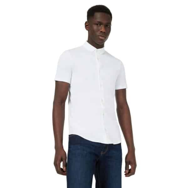 EMPORIO ARMANI SHORT SLEEVED SHIRT IN COTTON JERSEY WHITE1