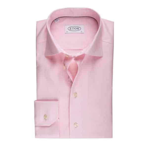 Eton Shirt Herringbone Twill Pink