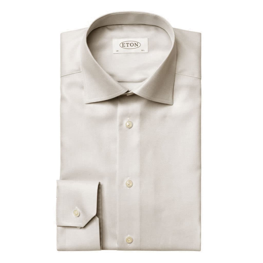 Eton Shirt Textured Twill beige contemporary