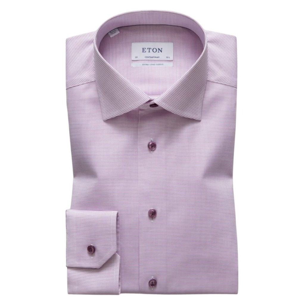 Eton Shirt pink and white twill