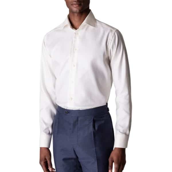 Eton shirt Herringbone off white 2