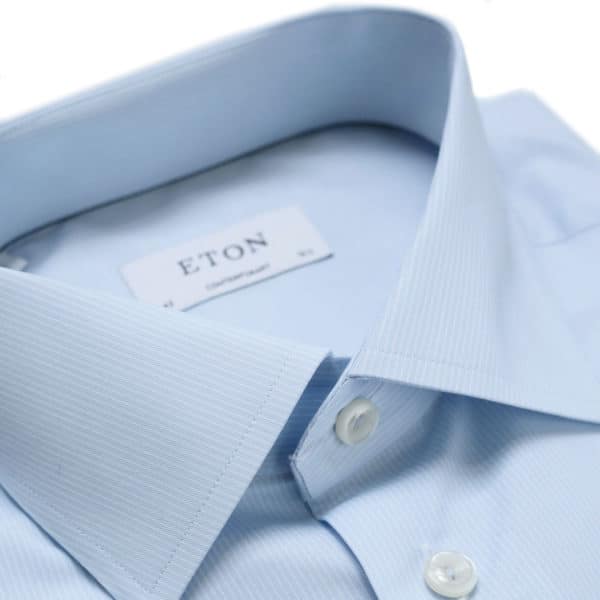 Eton shirt striped blue collar