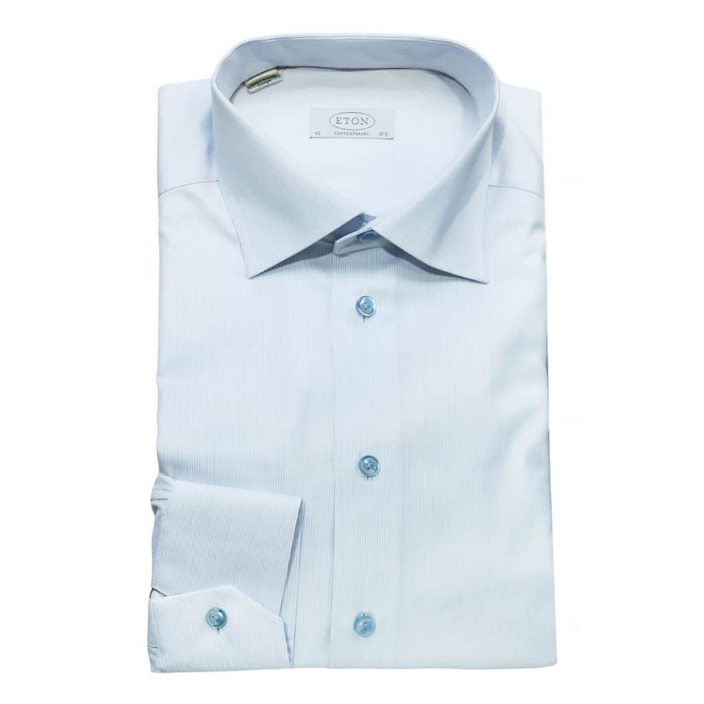 Eton shirt twill stripe white1