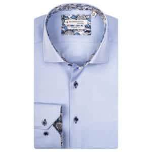 Giordano flower trim shirt blue