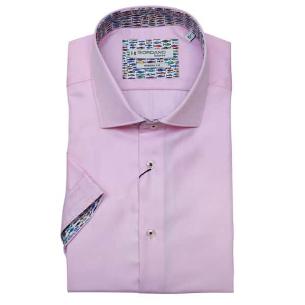 Giordano pink shirt fish pattern