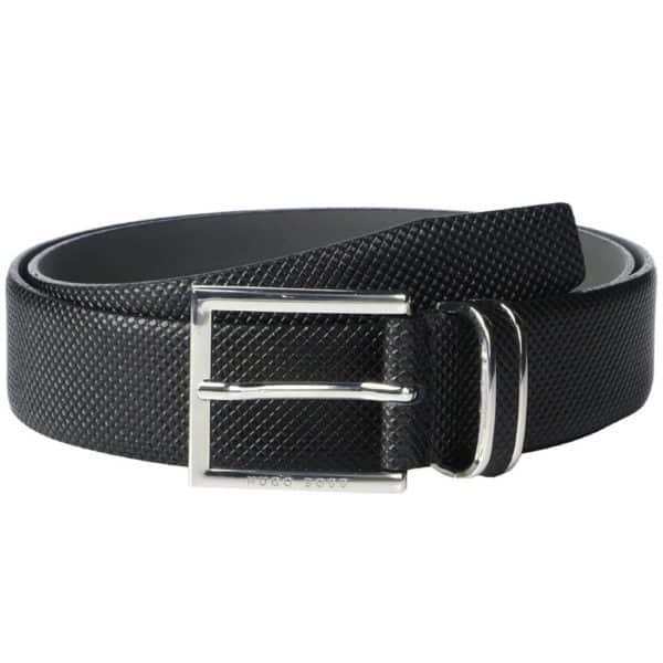 Hugo Boss Canzion Black Leather textured Belt
