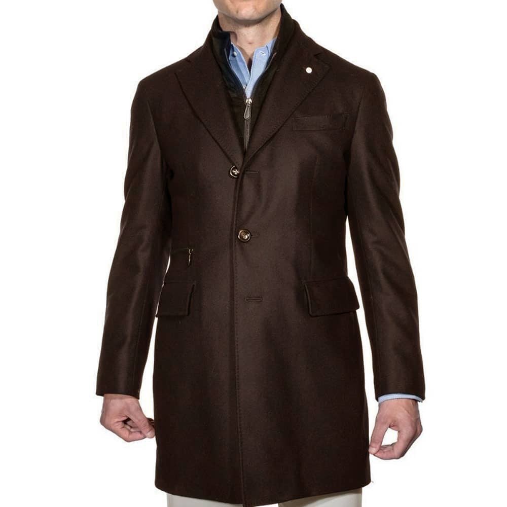 Lubiam overcoat front brown