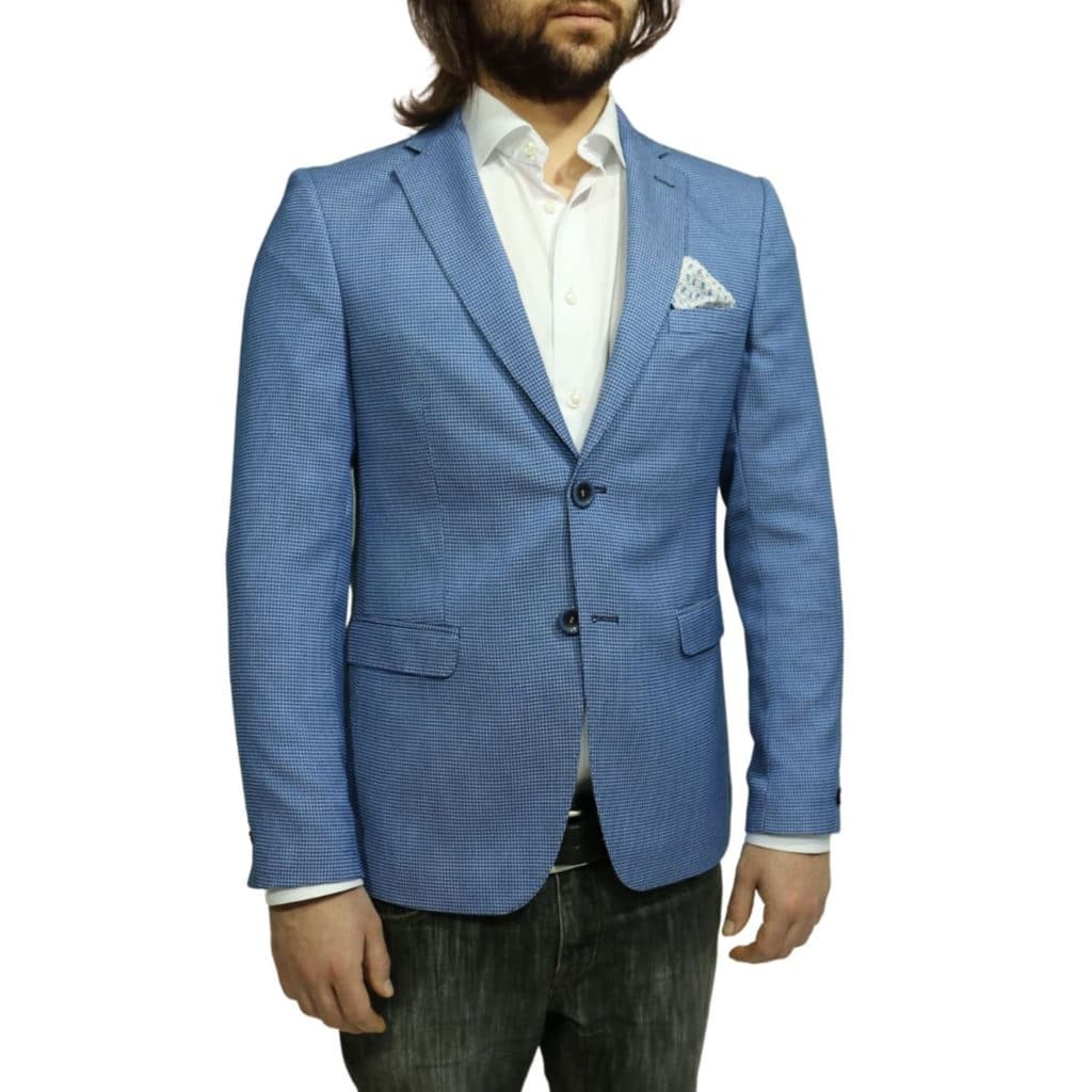 Roy Robson small check blue blazer