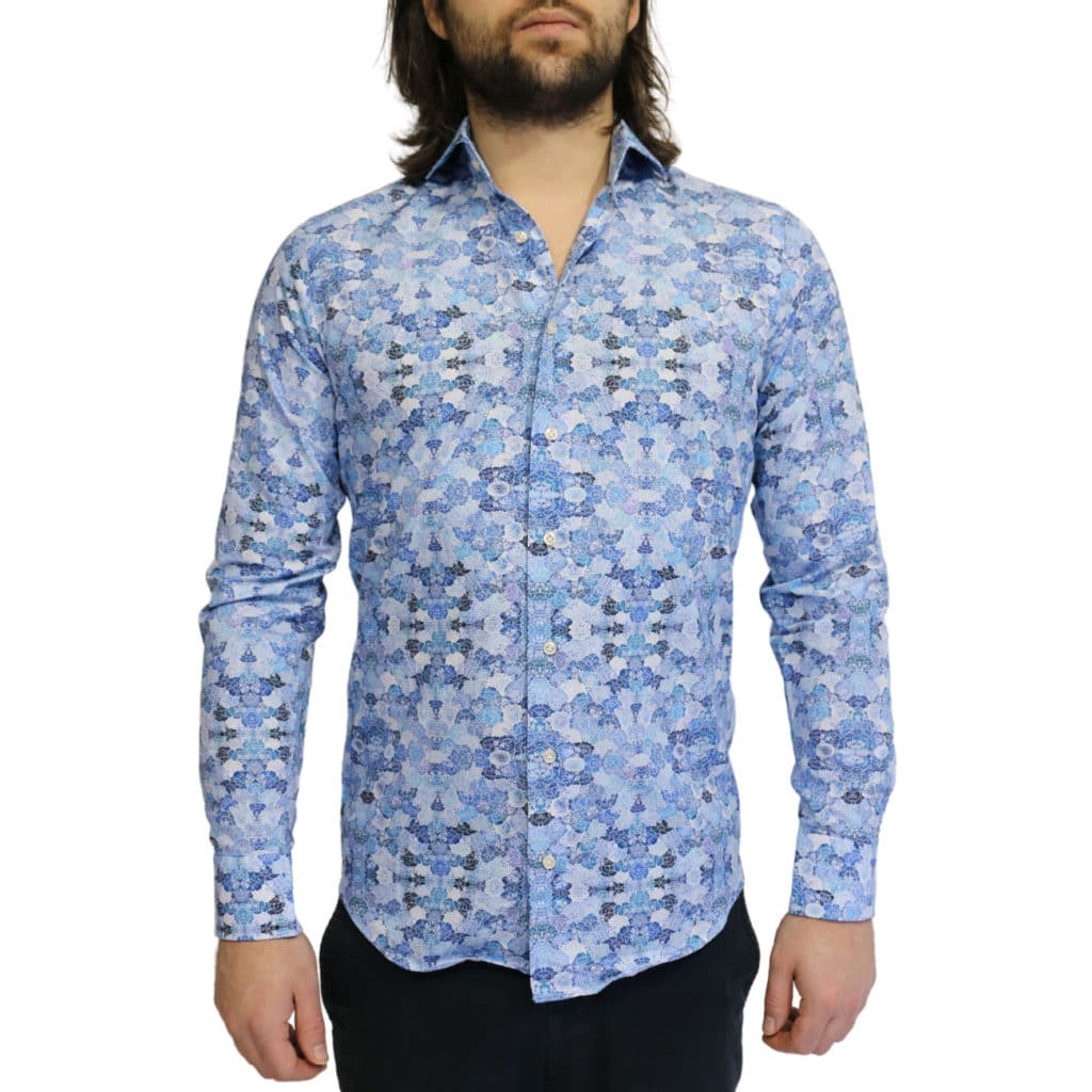 THOMAS MAINE FLORAL PRINT SHIRT BLUE2