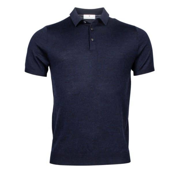 THOMAS MAINE KNITTED POLO NAVY