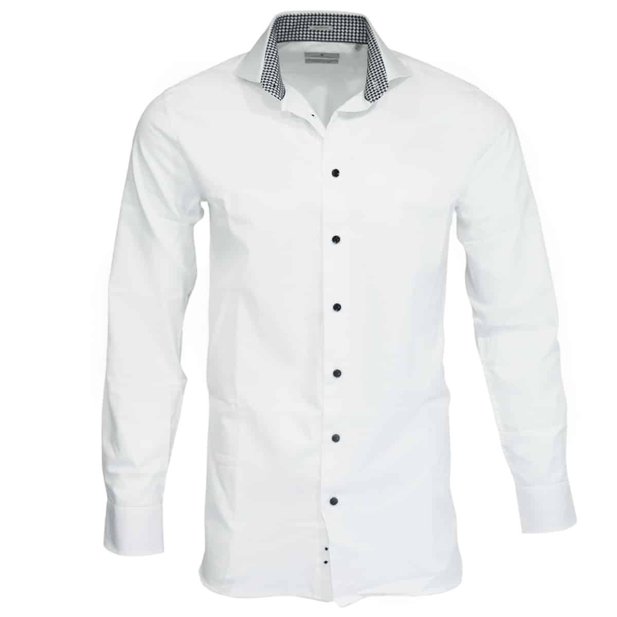 Thomas Maine white shirt check collar1