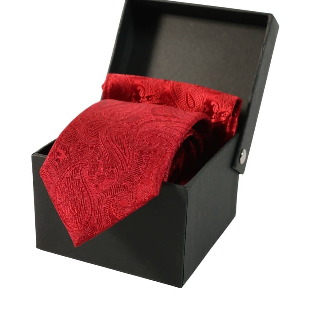 Warwicks Paisley Tie Box Set Red Menswear Online