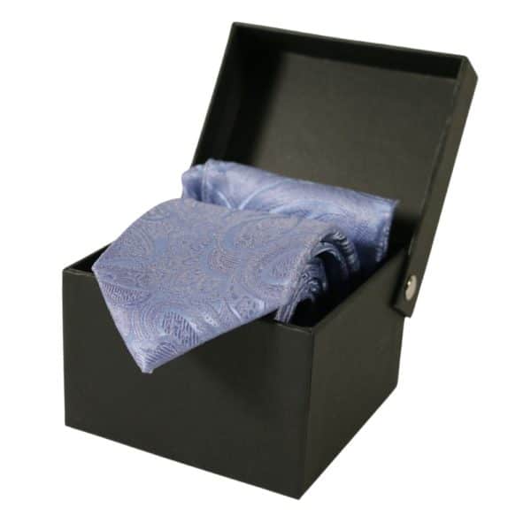 Warwicks tie box set paisley light blue 1