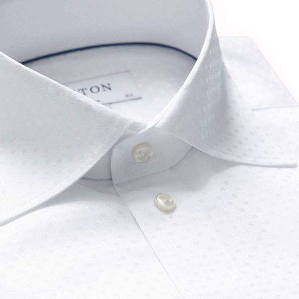 eton shirt white polka dot weave contemporary fit shirt 02