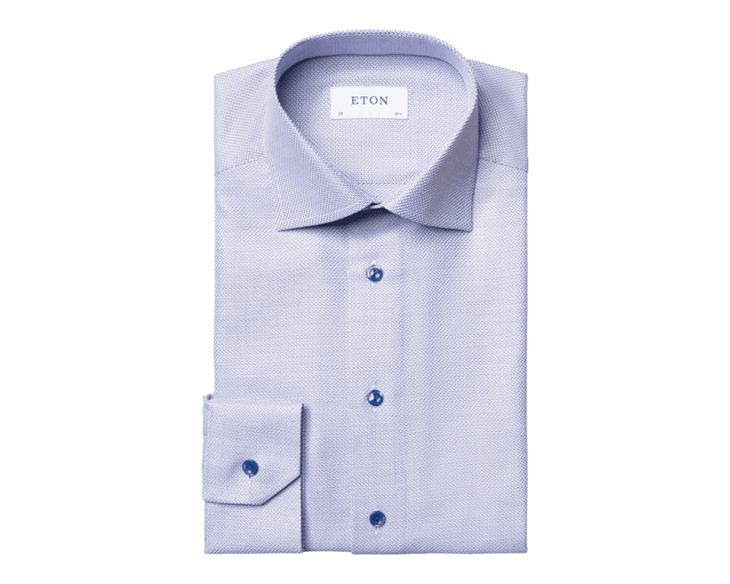 eton blue zic zac contemporary fit king twill shirt