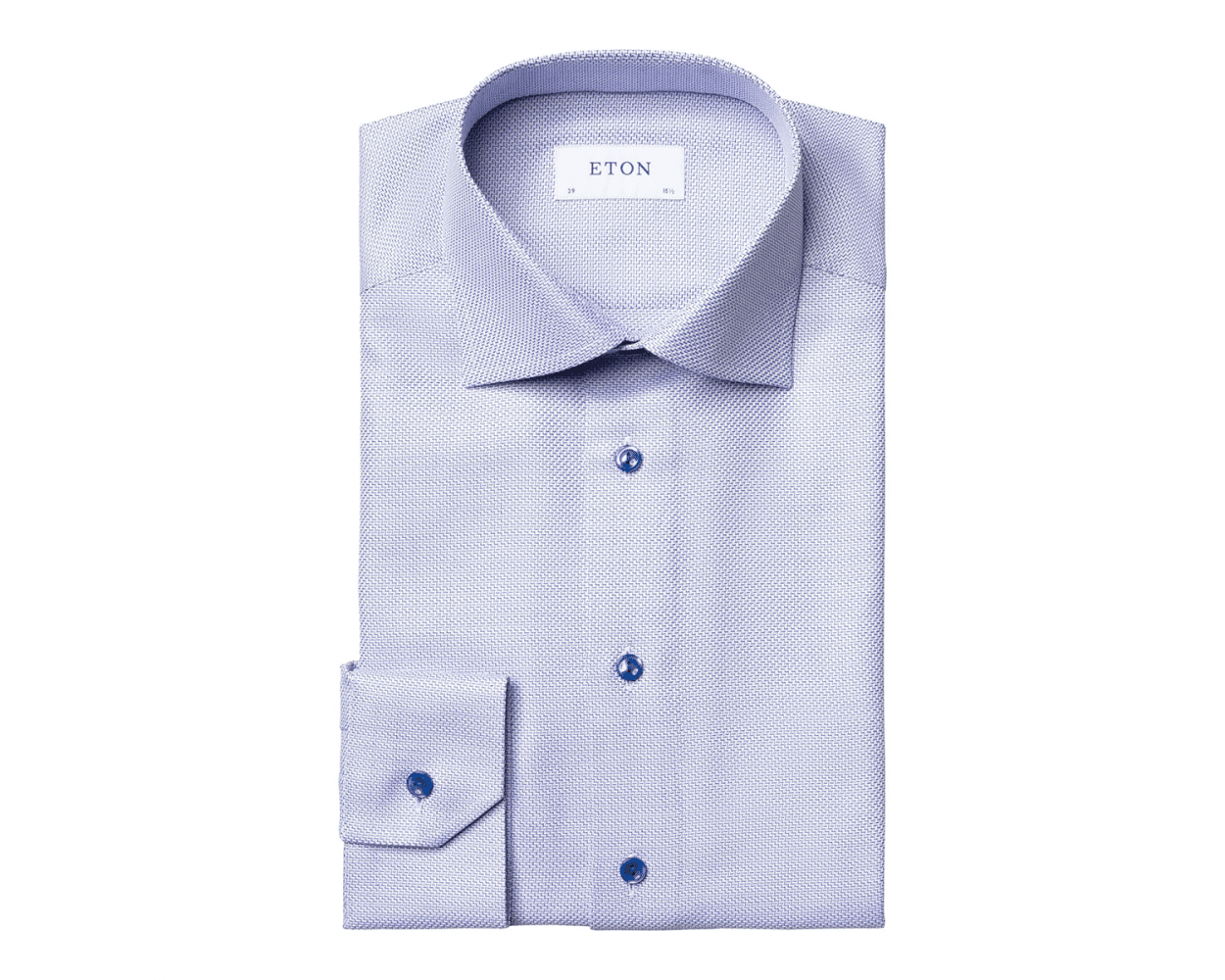 Eton Shirt Zig-Zag King Twill Shirt Blue | Menswear Online
