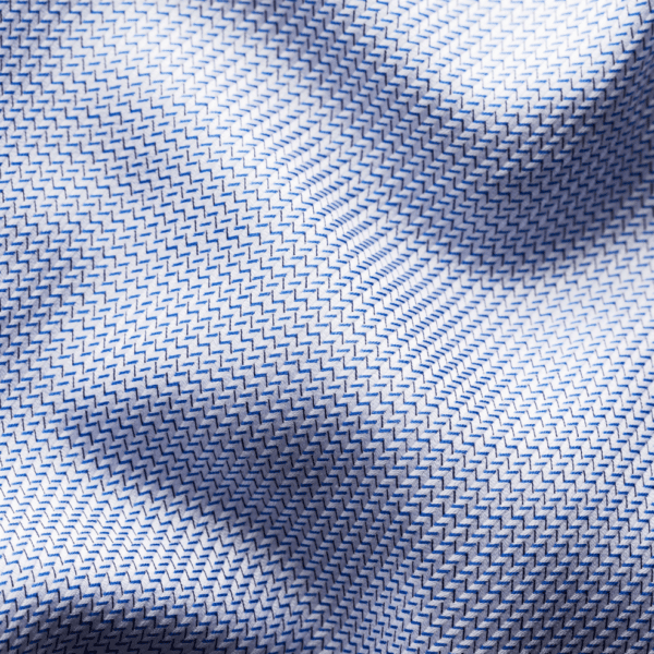 eton blue zic zac contemporary fit king twill shirt fabric 1