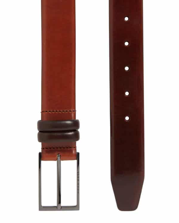 hugo boss Brown Two tone Belt In Vegetable tanned Leather