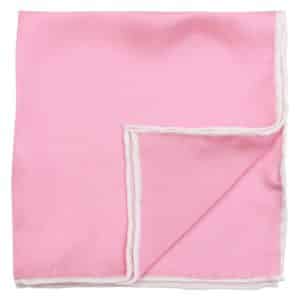 Amanda Christensen plain Printed Pink Pocket Square with piping
