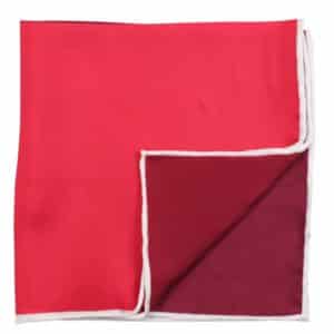Amanda Christensen plain Printed red Pocket Square with piping