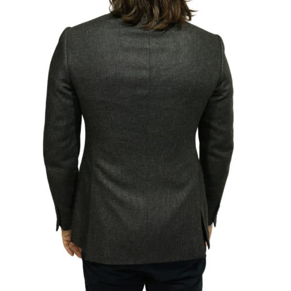 Armani collezioni blazer jacket textured charcoal back