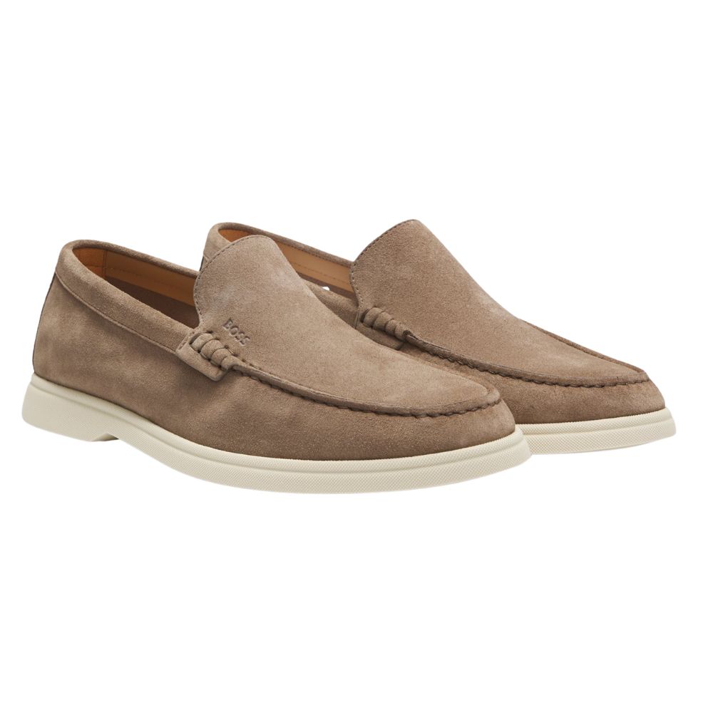 BOSS Beige Suede Loafers Pair