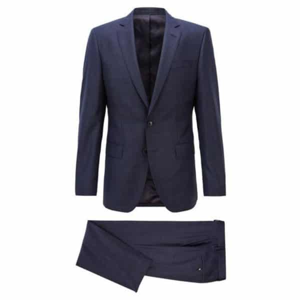 Boss blue suit with check pattern 2