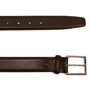 Brioni dark brown leather belt