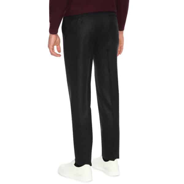 CANALI 1 FORMAL WOOL TROUSERS IN CHARCOAL grey back