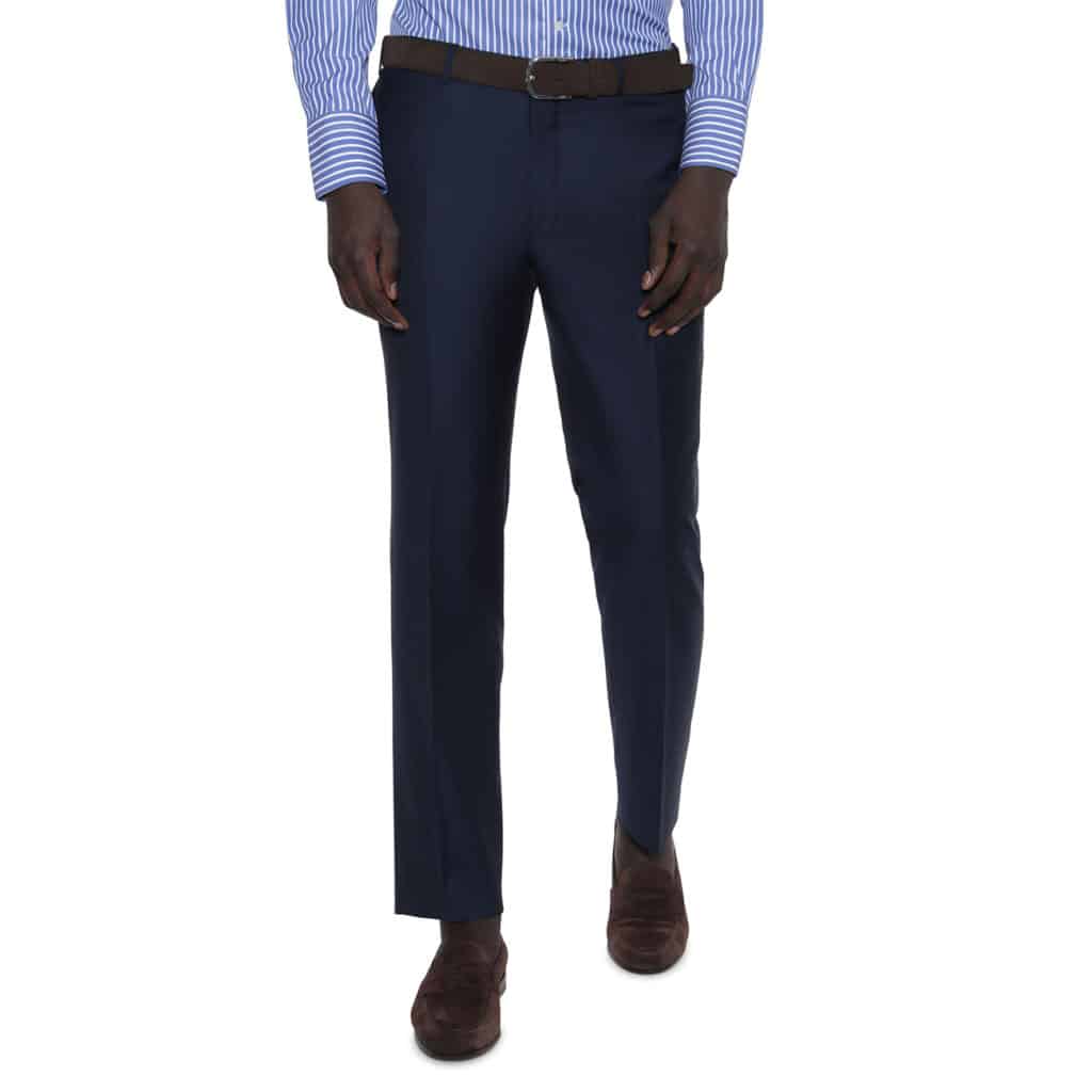CANALI FORMAL WOOL TROUSERS IN NAVY front business